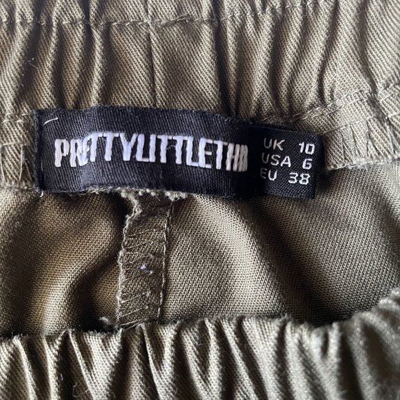 Pretty Little Thing - Green Wide Leg High Waisted Cargo Pants - Picture 4 of 6